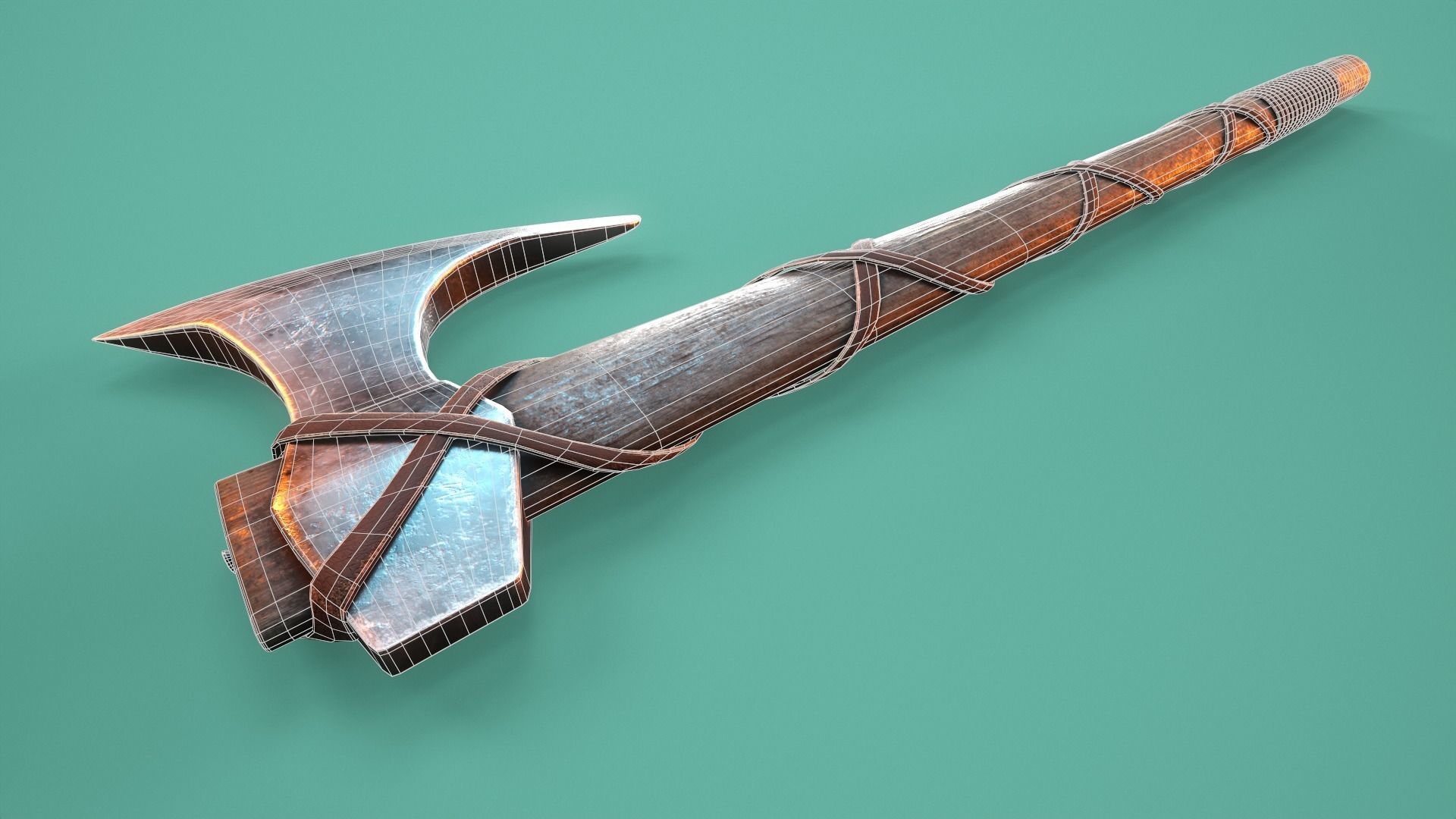 Viking Axe Low-poly 3D model_8