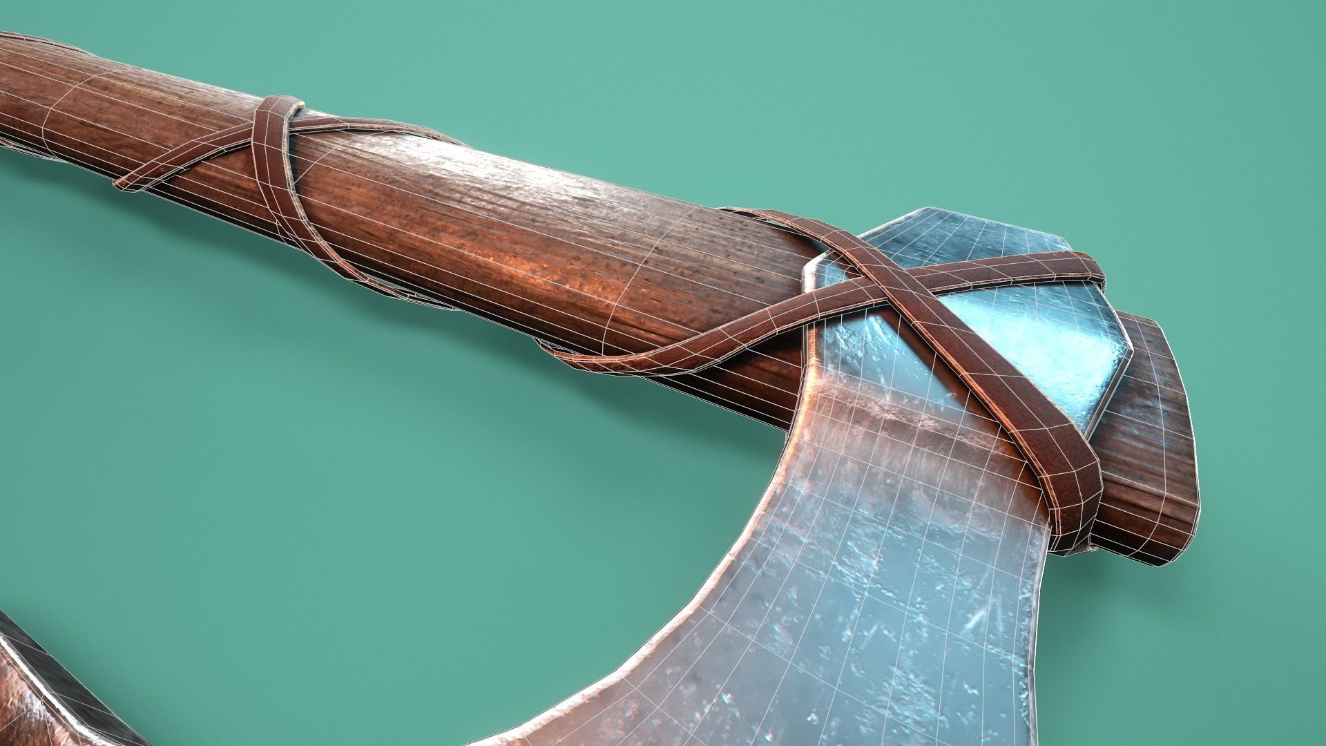 Viking Axe Low-poly 3D model_9