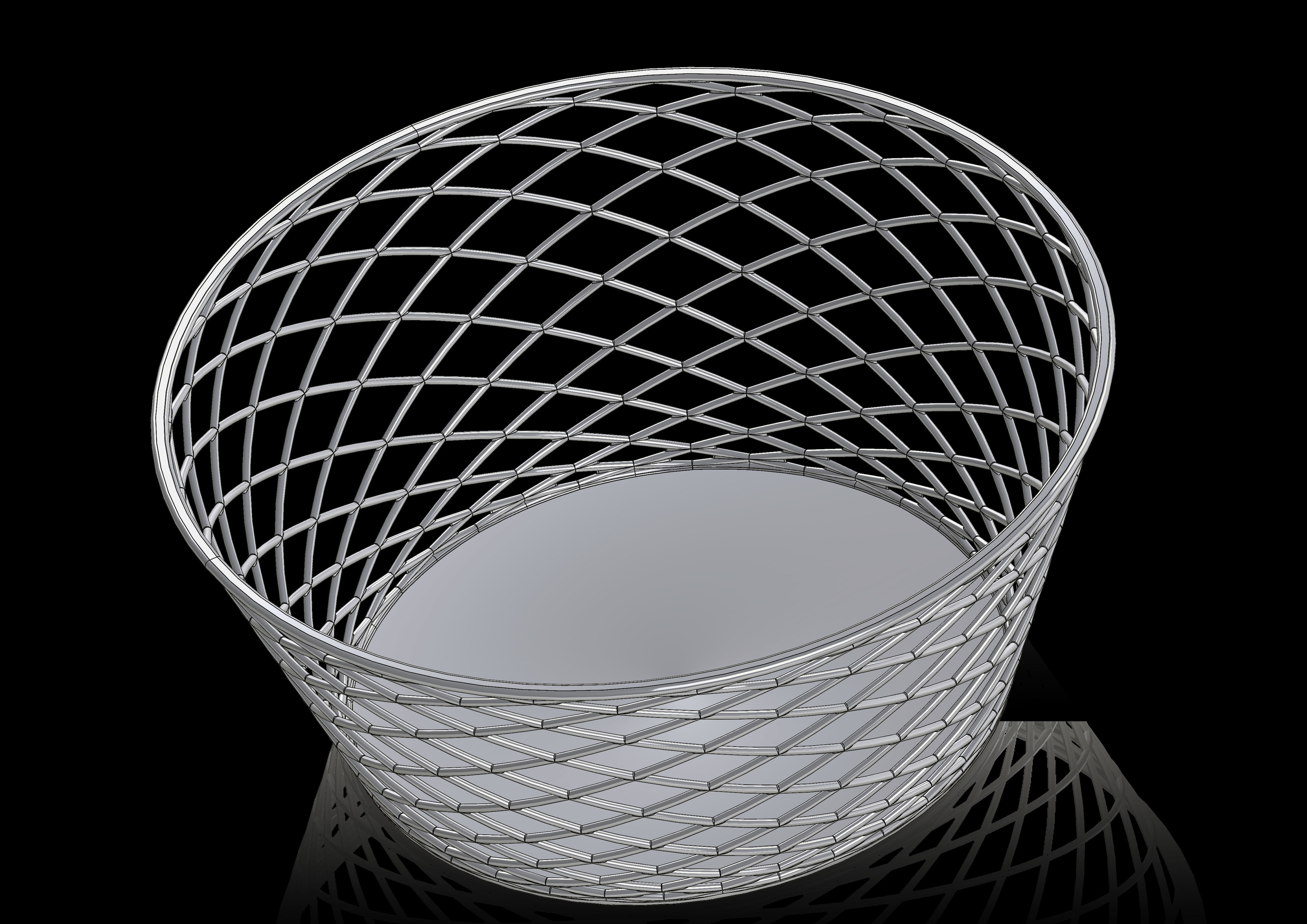 d box wire basket 3D model_5