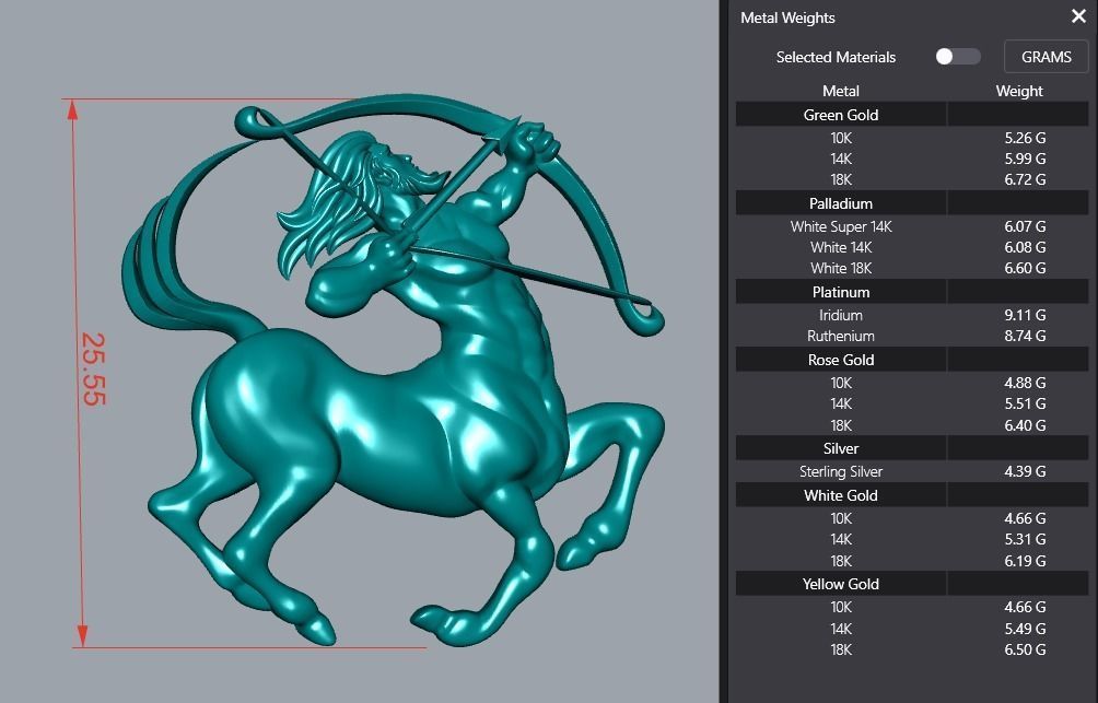 Sagittarius zodiac charm 3D print model_13