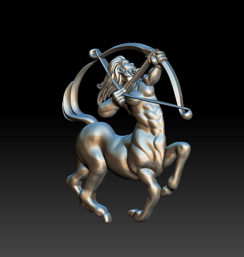 Sagittarius zodiac charm 3D print model_19