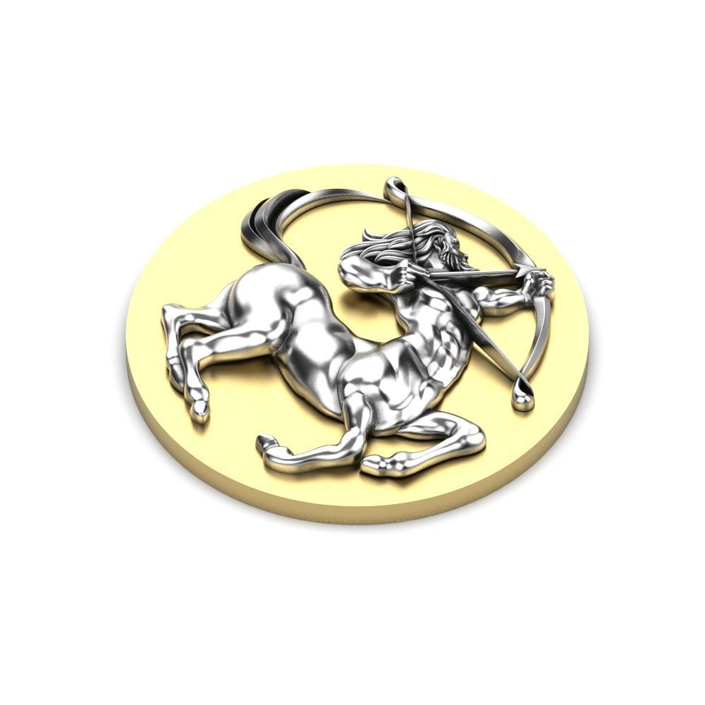 Sagittarius zodiac charm 3D print model_2