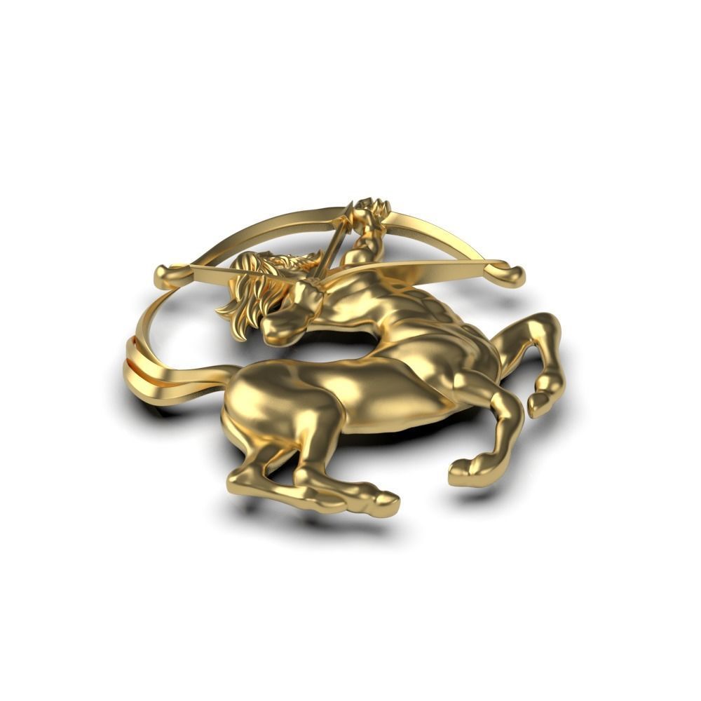 Sagittarius zodiac charm 3D print model_7