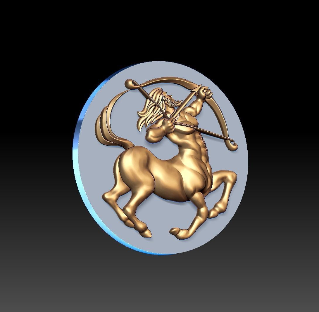 Sagittarius zodiac charm 3D print model_15