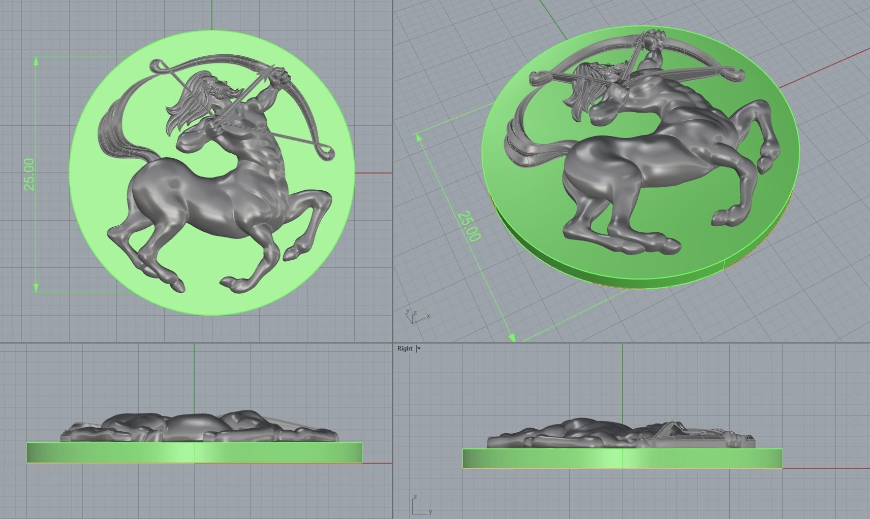 Sagittarius zodiac charm 3D print model_1