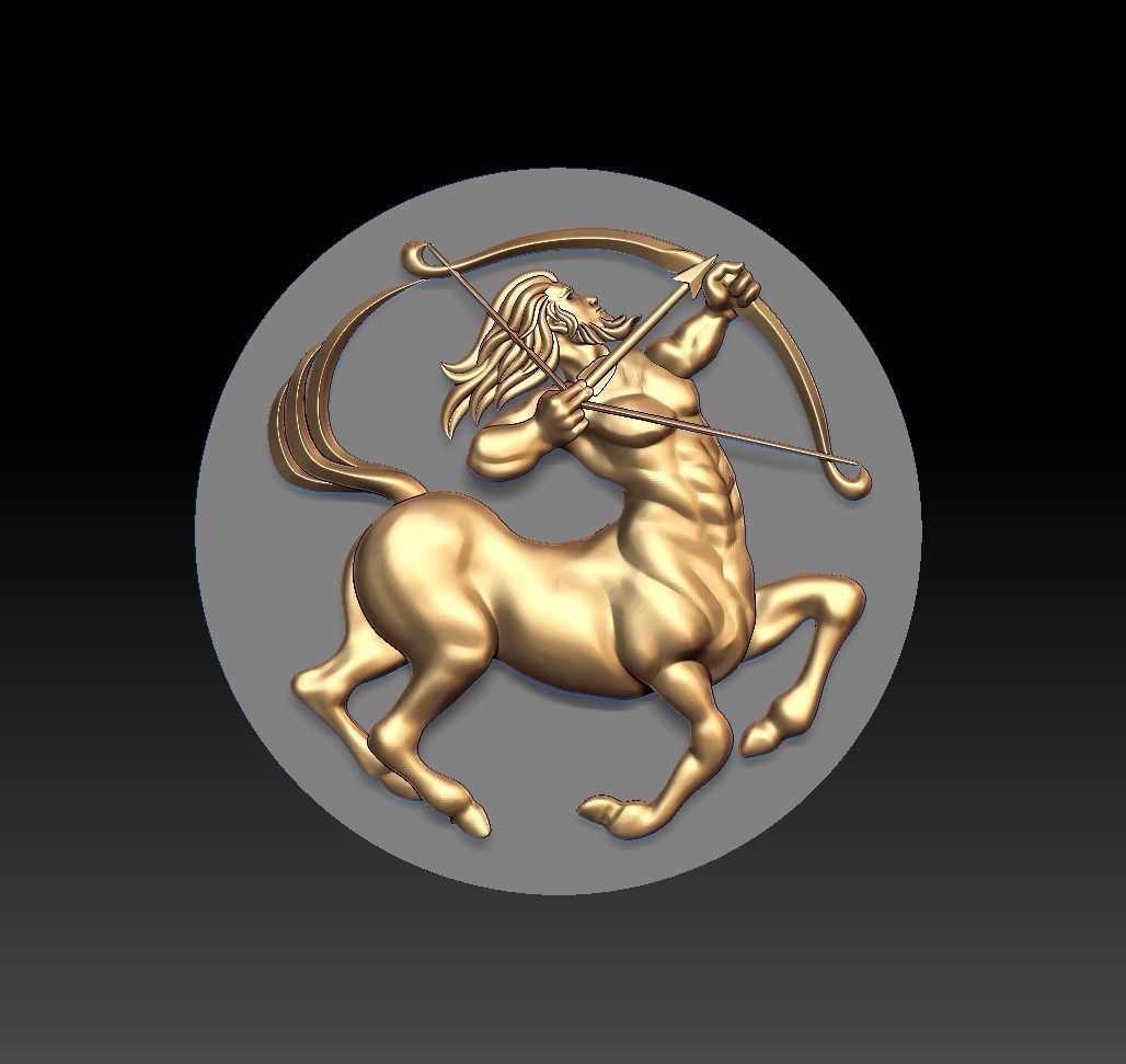 Sagittarius zodiac charm 3D print model_14
