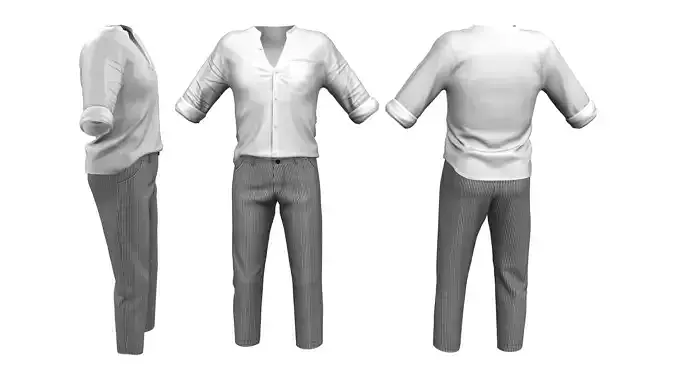 Skinny Pants Loose Tucked In Standing Collar White Shirt Outfit