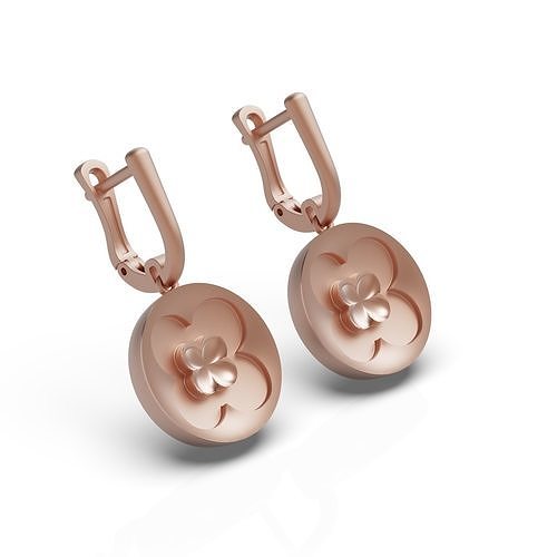 Gold earring 2 Matte and glossy 3D print model