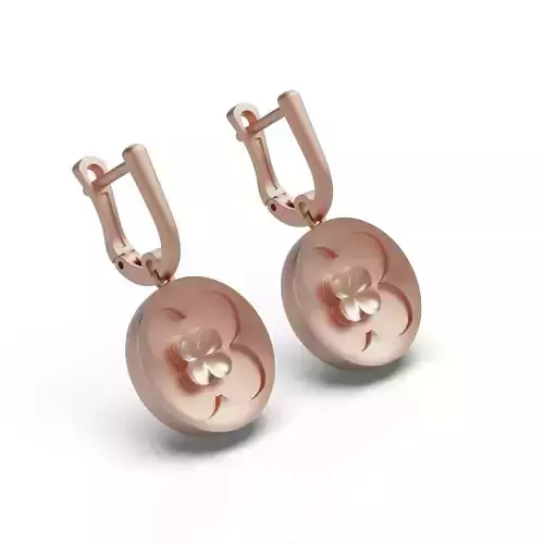 Gold earring 2 Matte and glossy