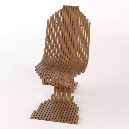 Armchair wooden chair with slatted design