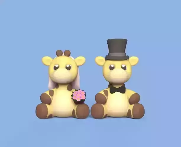 Giraffe Wedding Topper 3D print model