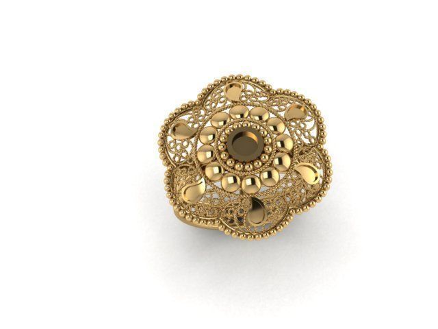 Fancy Floret Jali Ring 3D print model_1