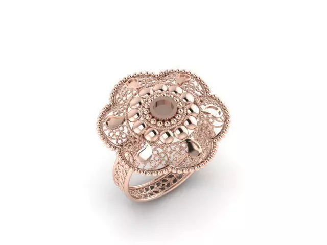 Fancy Floret Jali Ring 3D print model_0