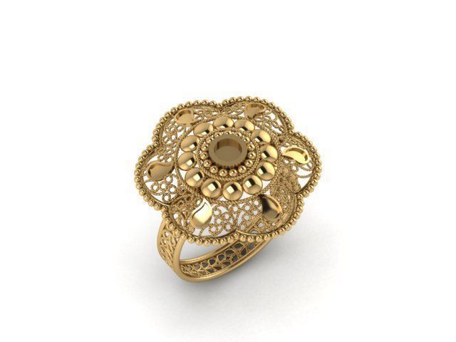 Fancy Floret Jali Ring 3D print model_2