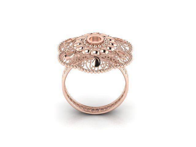 Fancy Floret Jali Ring 3D print model_3
