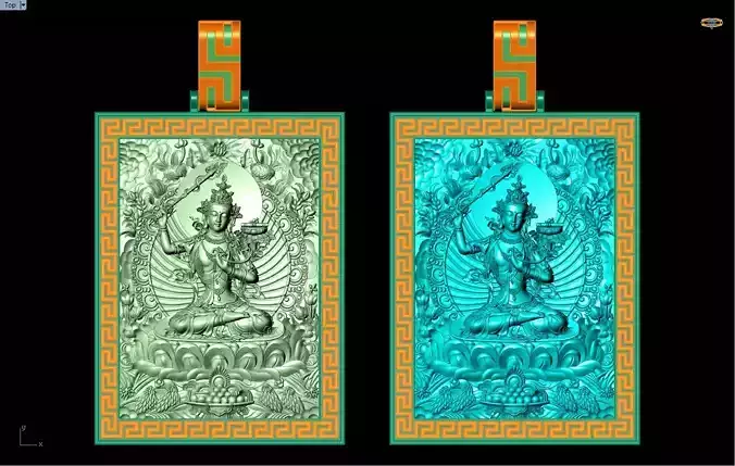 Manjushri Bodhisattva - Buddha Pendant - N71215