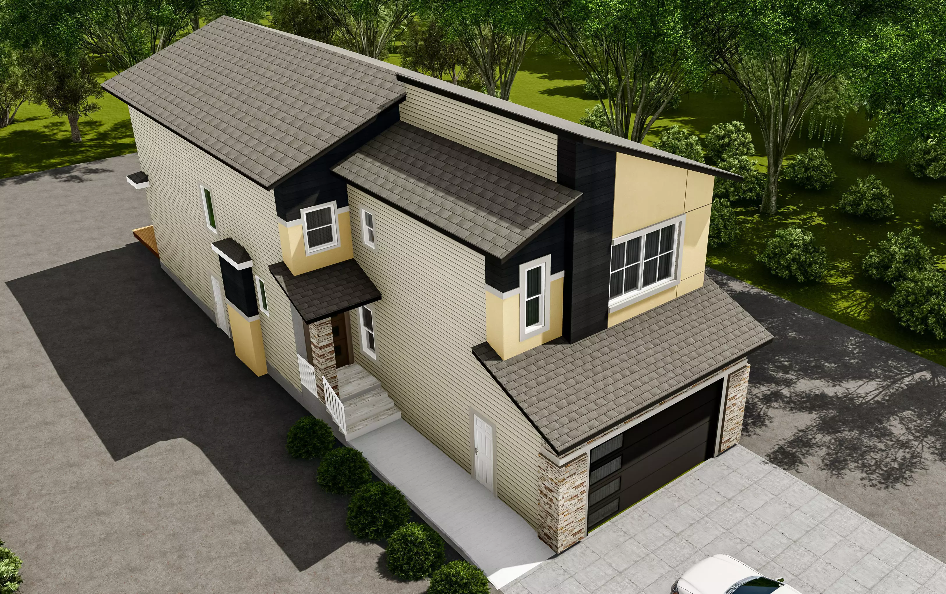 Western House Elevation Low-poly 3D model