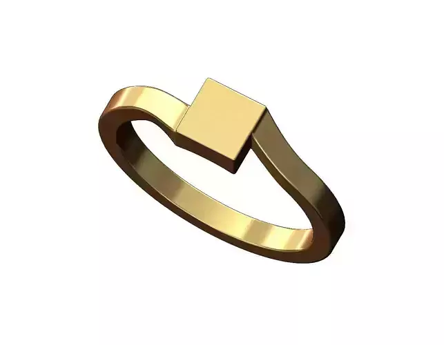 Small square overlapping shank signet ring US sizes 5to10