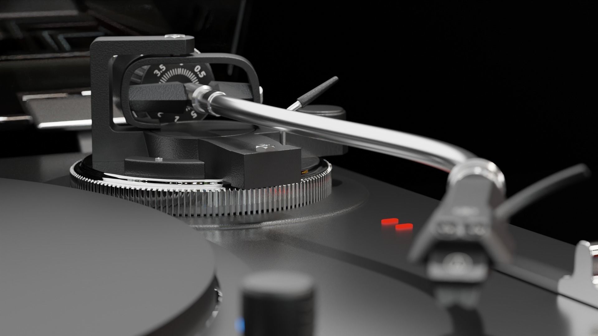 Turntable Record Player 3D model_1