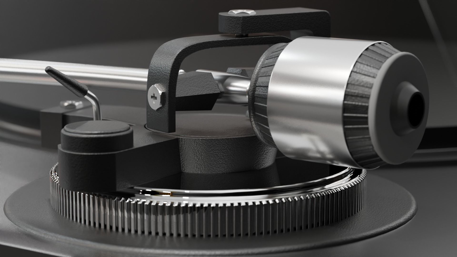 Turntable Record Player 3D model_3