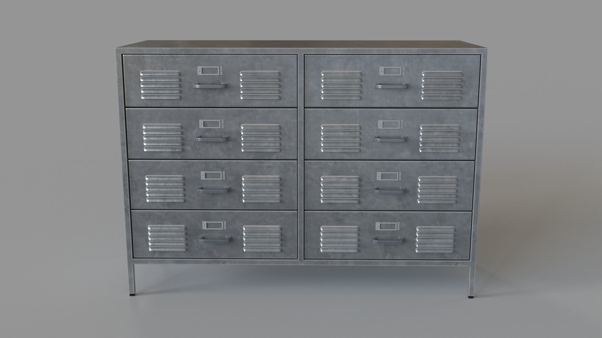 Locker 8-Drawer Wide Dresser 3D model_1