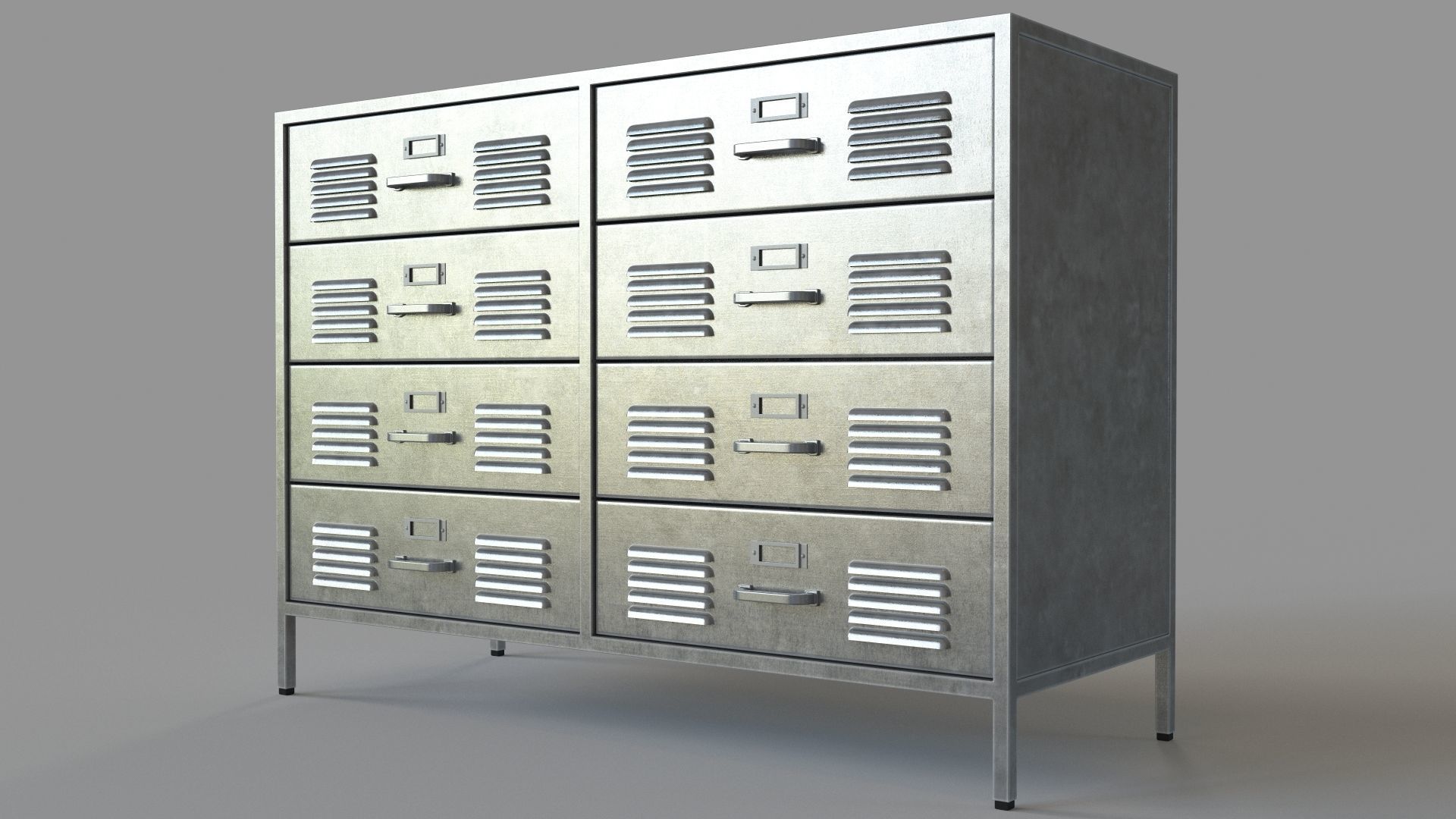 Locker 8-Drawer Wide Dresser 3D model_4
