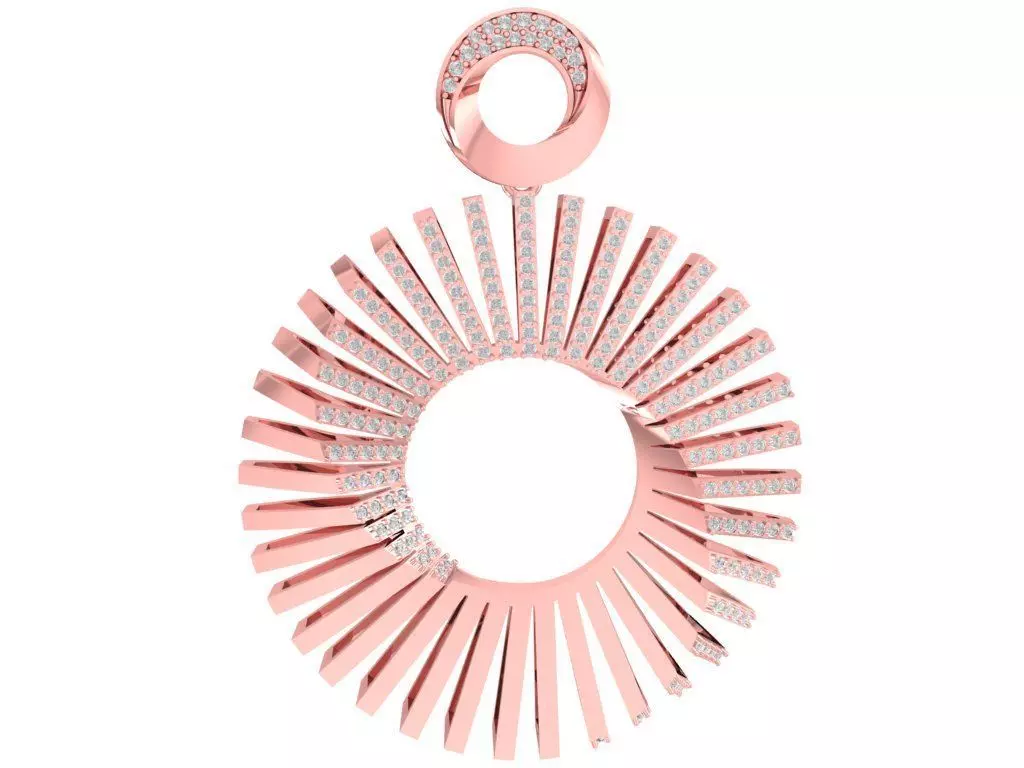 Elegant Sunburst Circle Pendant Jewelry Design 2972 3D print model