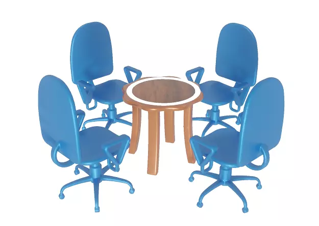 Stylish Office Meeting Low-poly 3D model