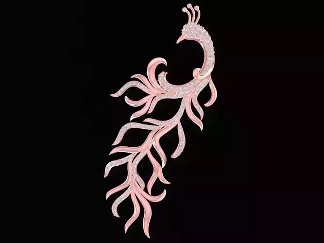 diamond phoneix  pendant 2977