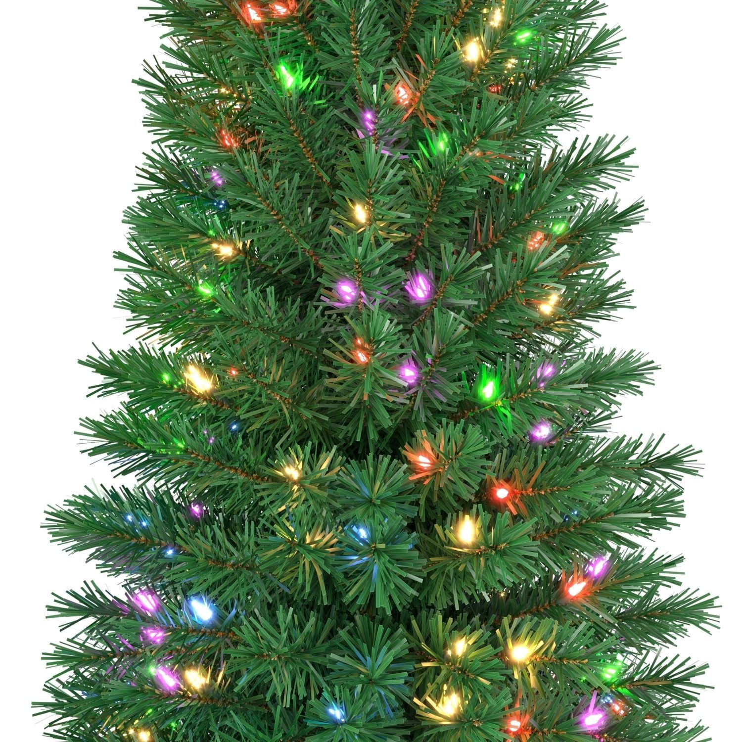 Christmas Tree 6 feet with Multicolor Lights 3D model_1