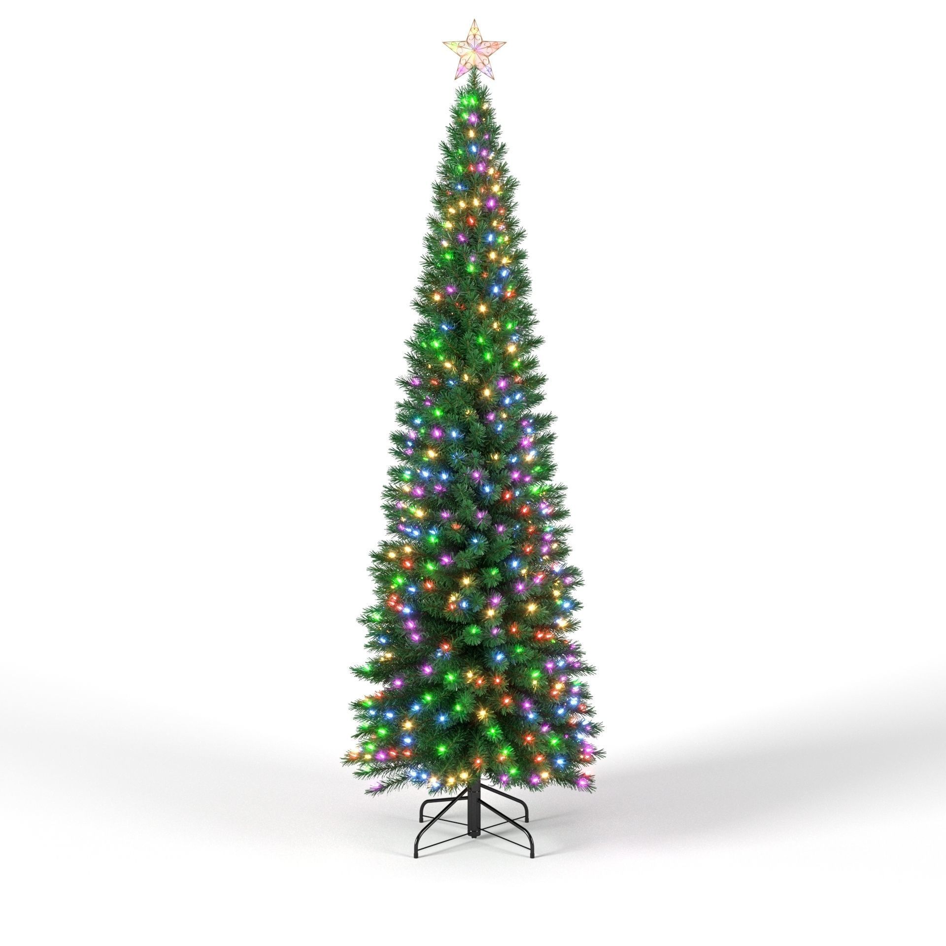 Christmas Tree 6 feet with Multicolor Lights 3D model_3