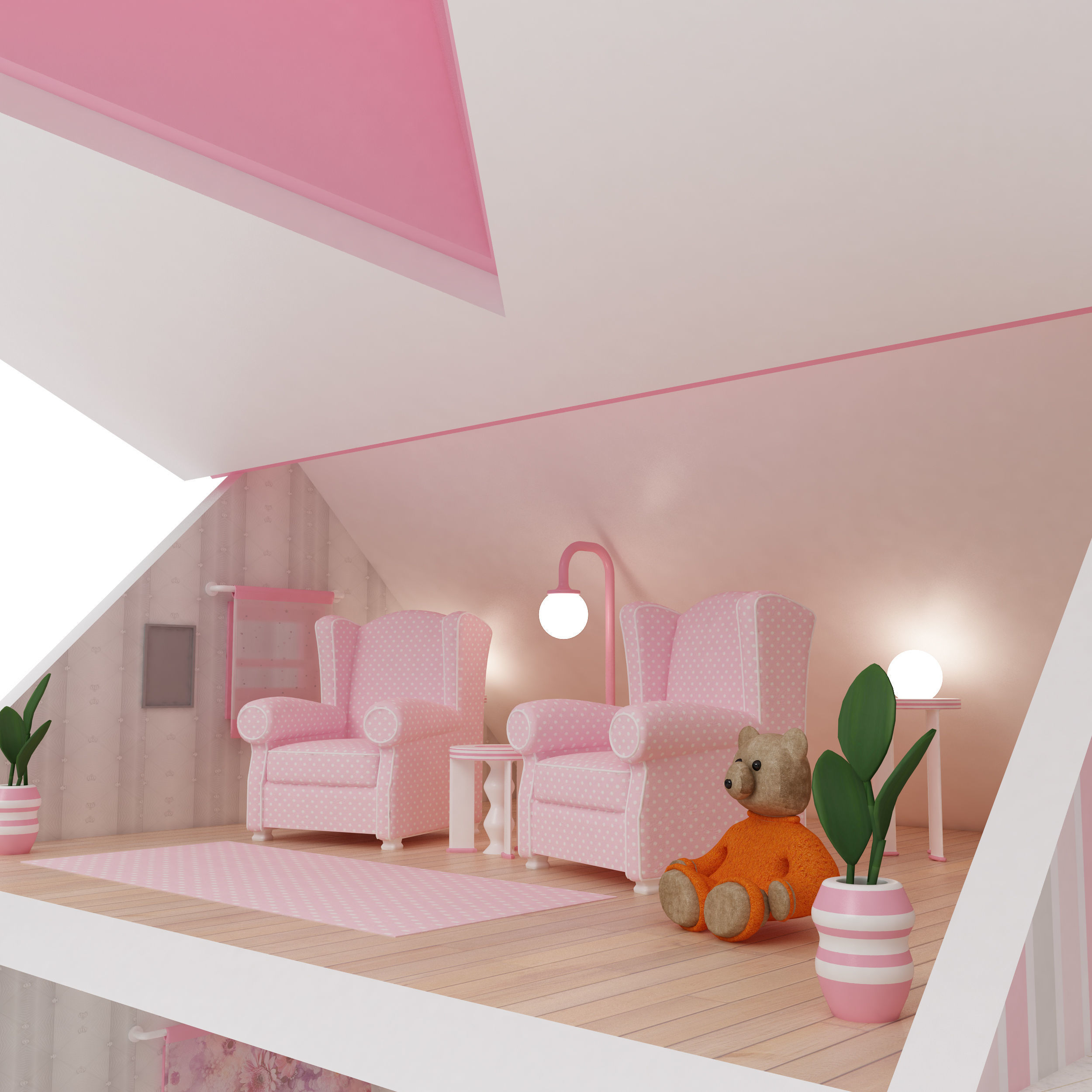 Dollhouse model doll house for girls 3D print model_3