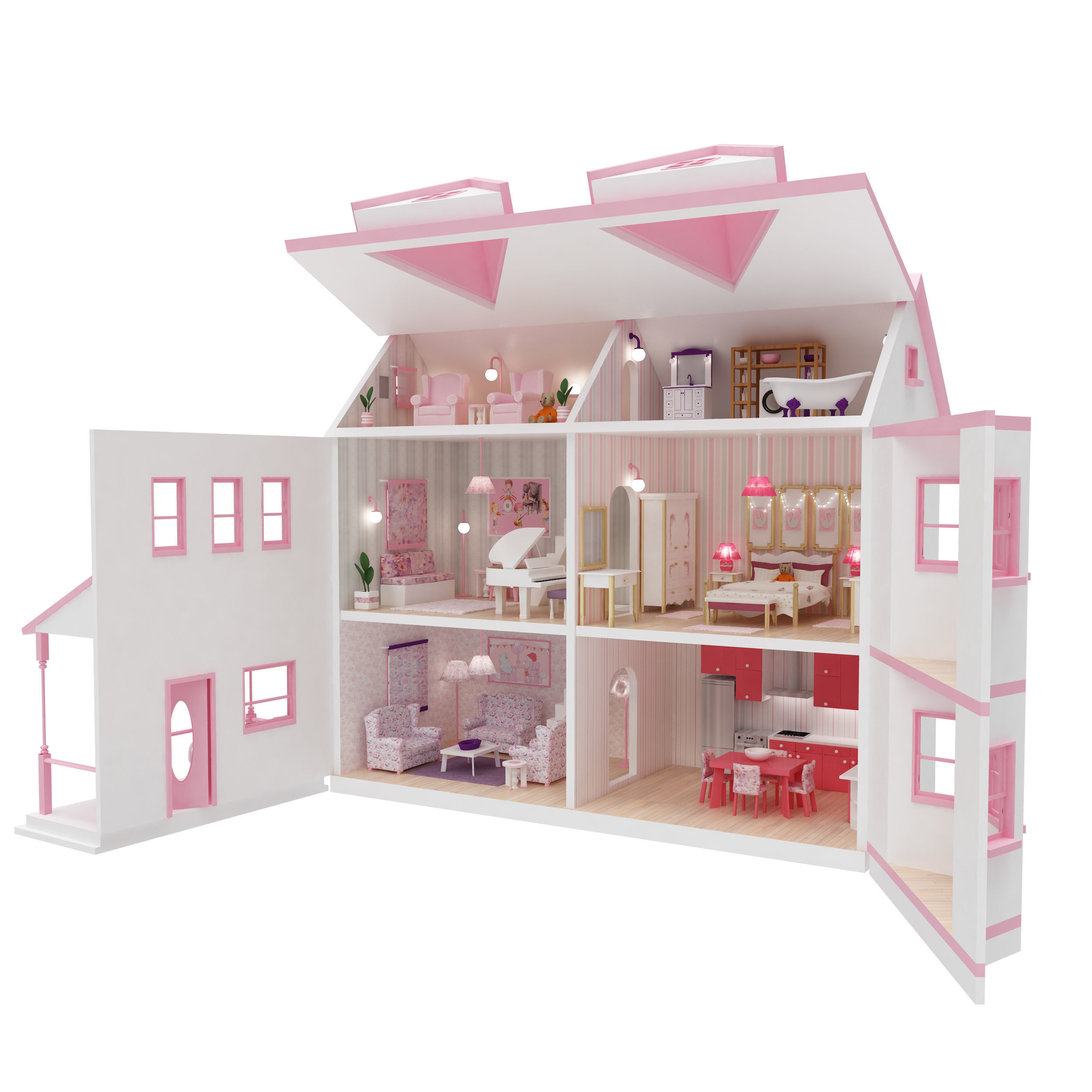 Dollhouse model doll house for girls 3D print model_1