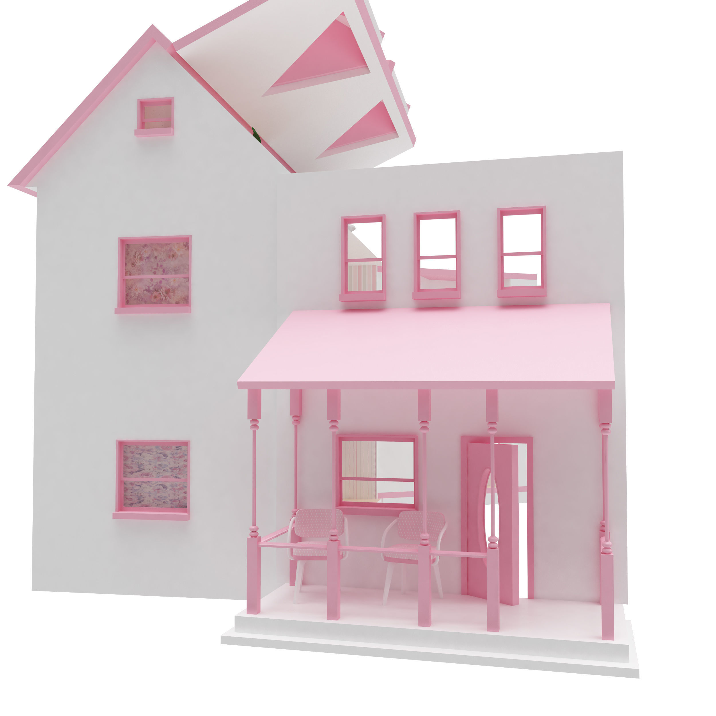 Dollhouse model doll house for girls 3D print model_14