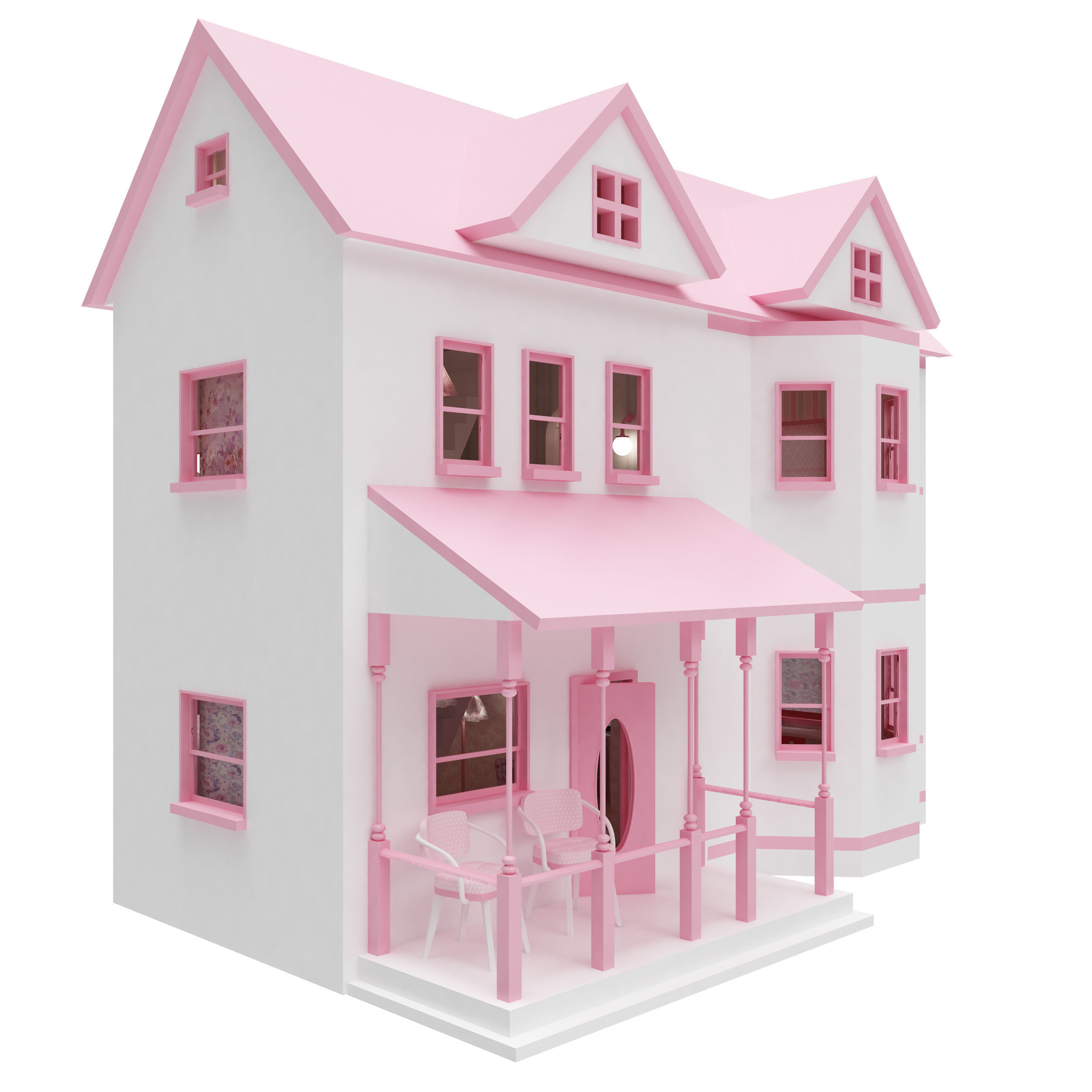 Dollhouse model doll house for girls 3D print model_13