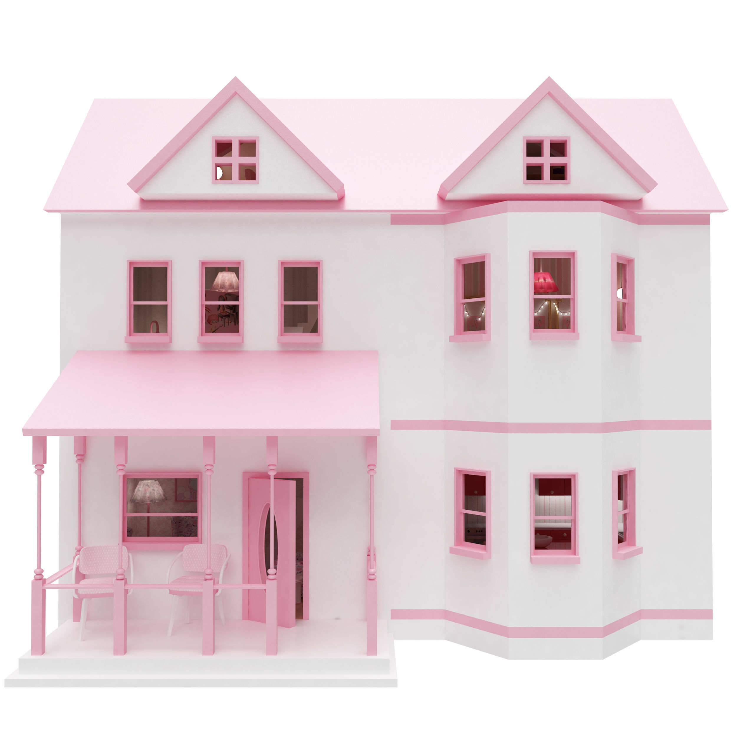 Dollhouse model doll house for girls 3D print model_12