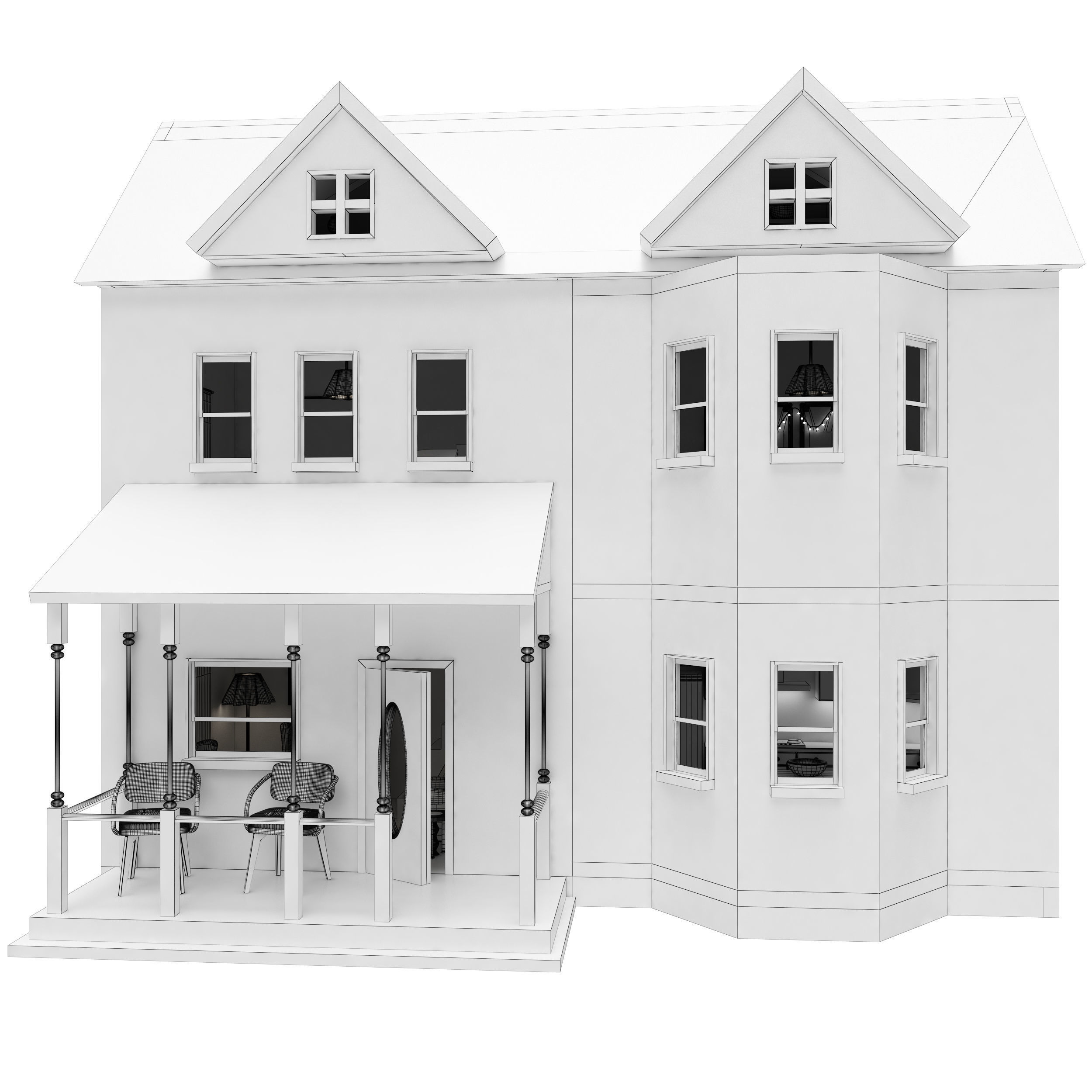 Dollhouse model doll house for girls 3D print model_19