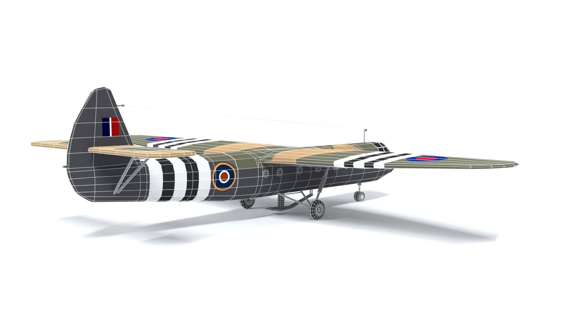 Airspeed AS 51 Horsa WWII Airplane Low-poly 3D model_14