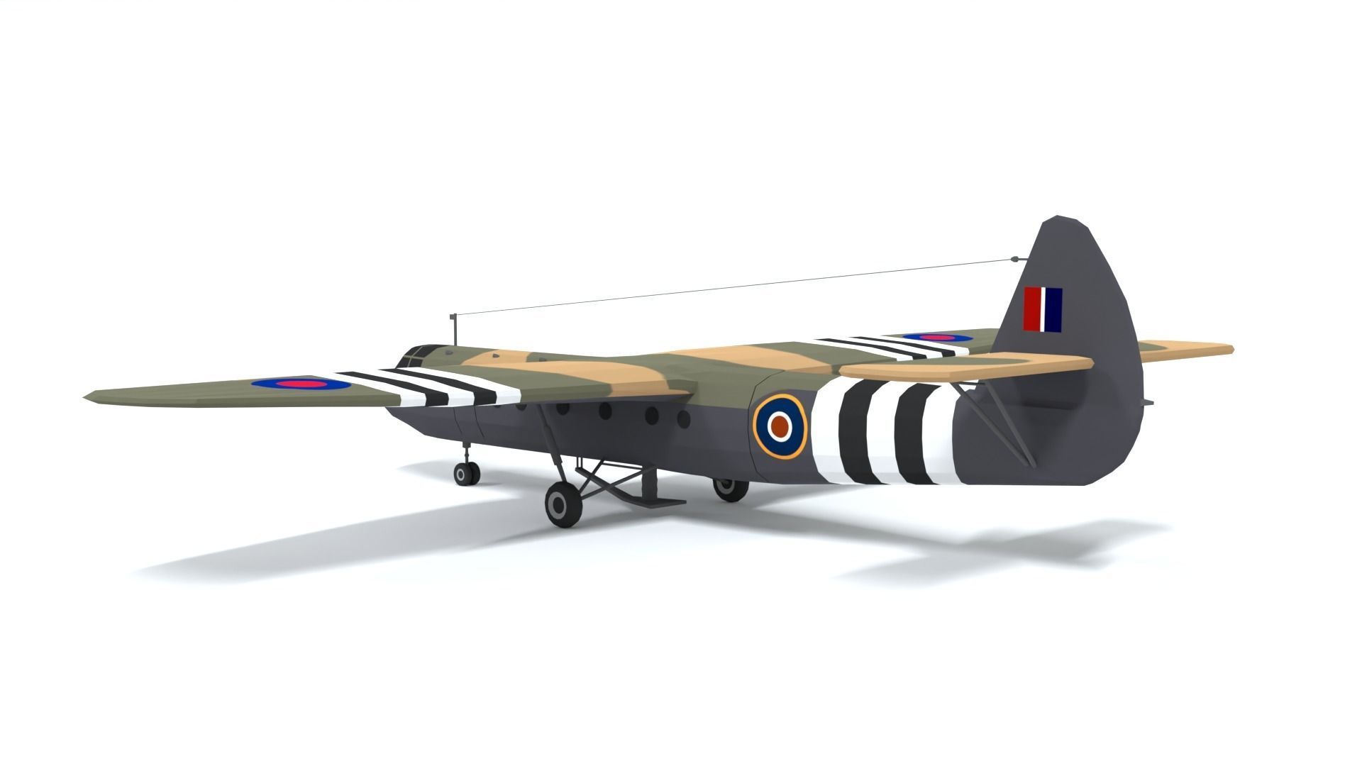 Airspeed AS 51 Horsa WWII Airplane Low-poly 3D model_2