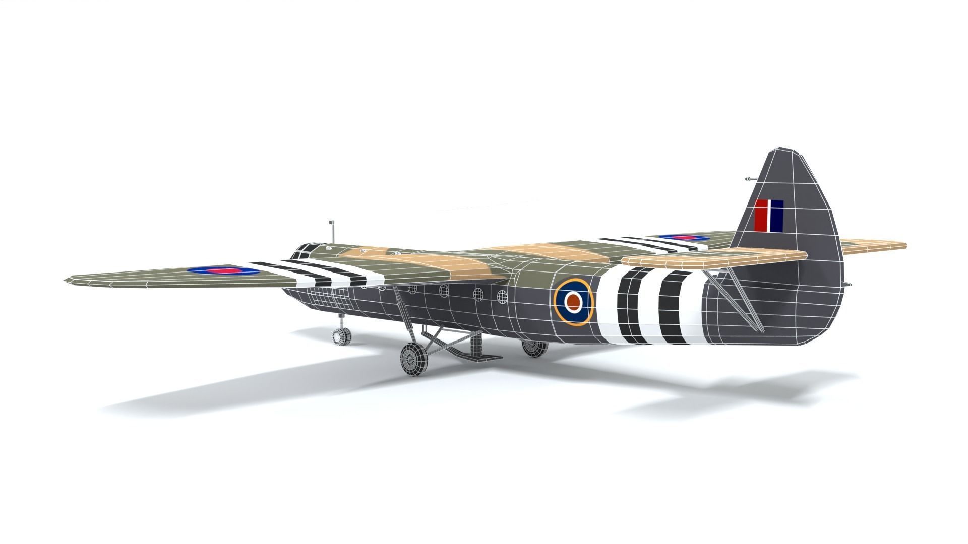 Airspeed AS 51 Horsa WWII Airplane Low-poly 3D model_12