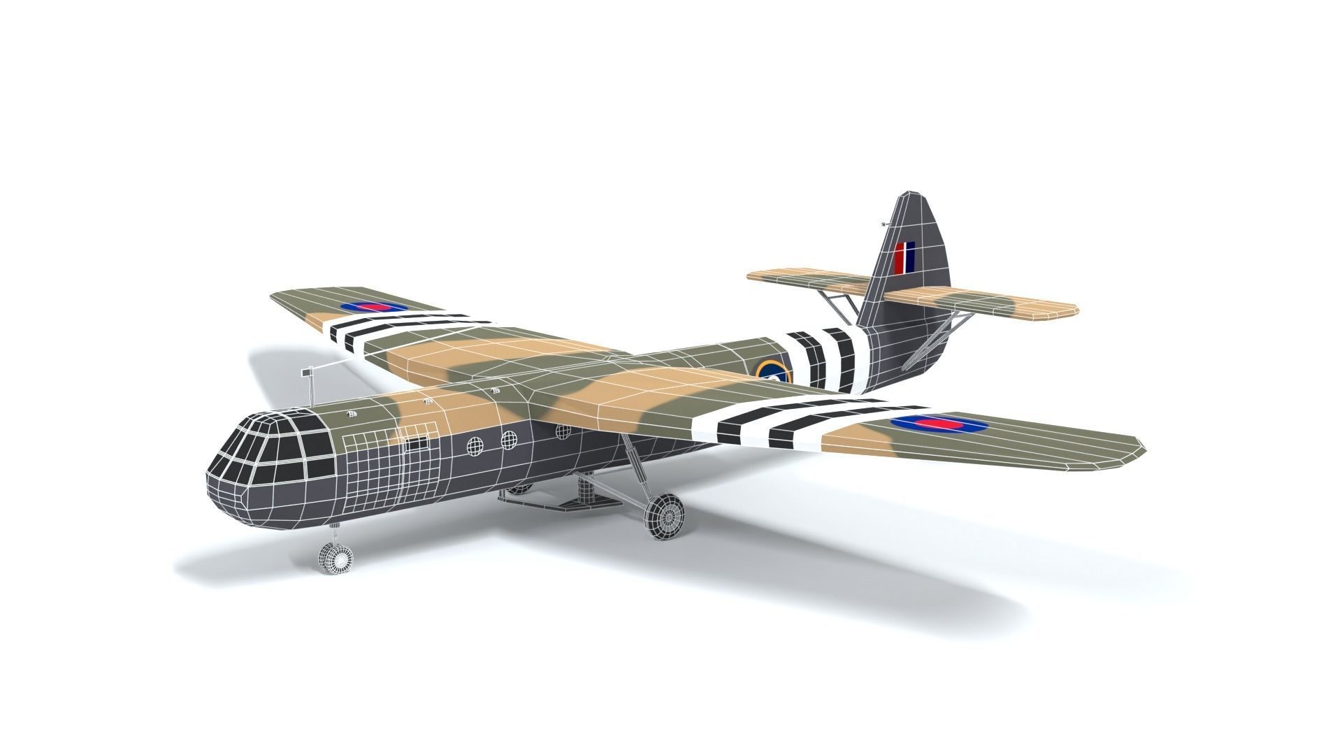 Airspeed AS 51 Horsa WWII Airplane Low-poly 3D model_10