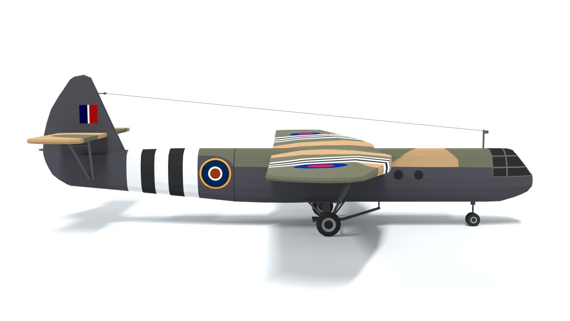 Airspeed AS 51 Horsa WWII Airplane Low-poly 3D model_5