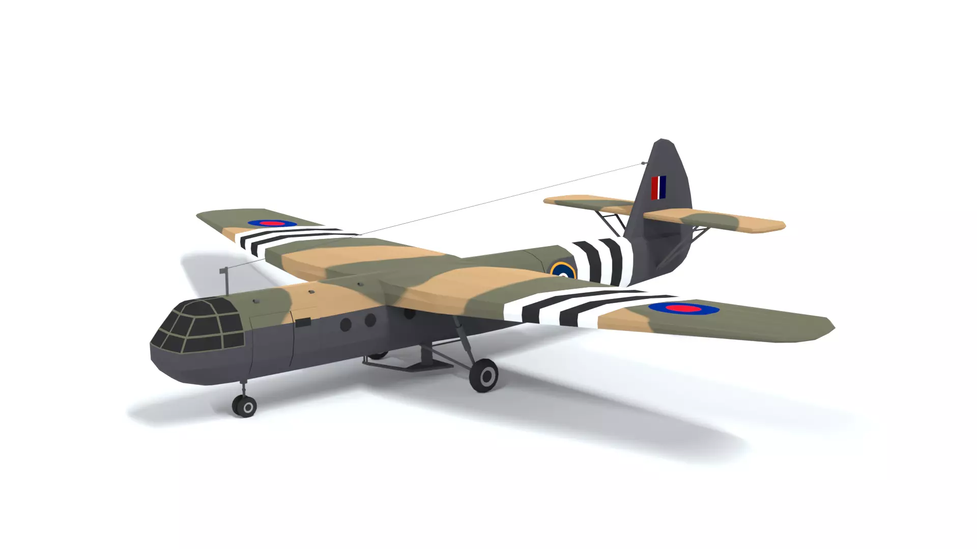 Airspeed AS 51 Horsa WWII Airplane Low-poly 3D model_0