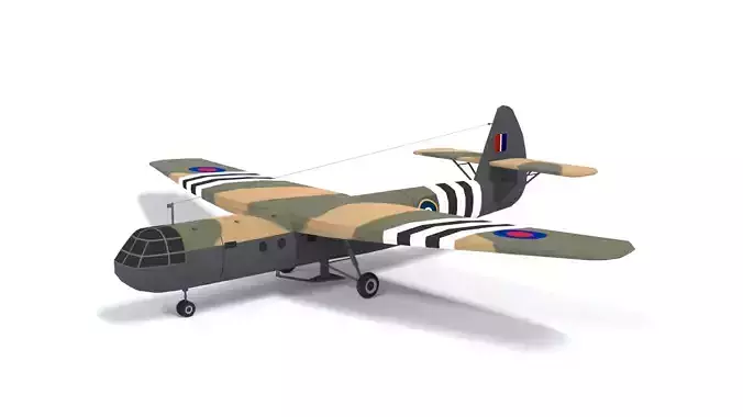 Airspeed AS 51 Horsa WWII Airplane Low-poly 3D model