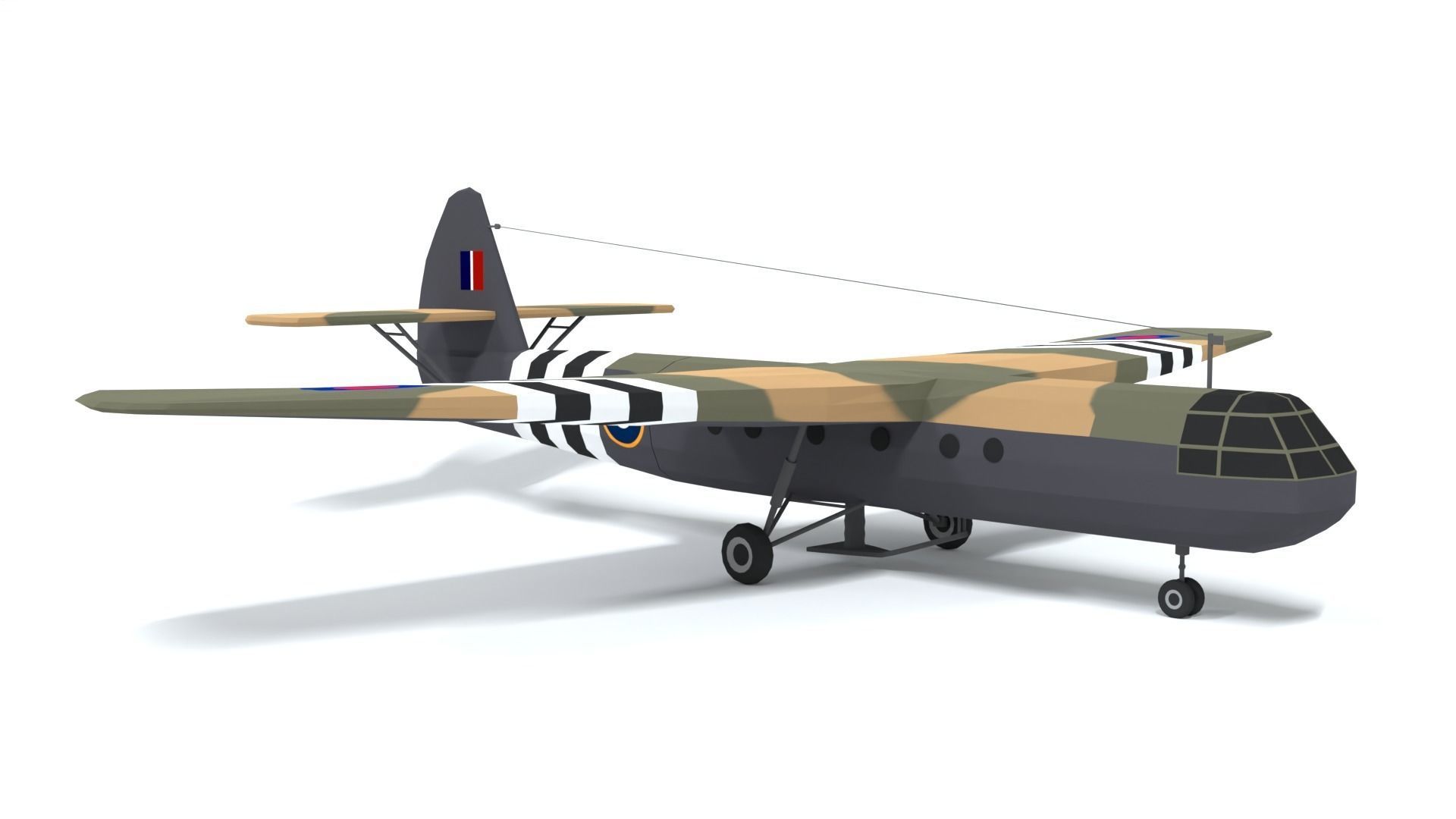 Airspeed AS 51 Horsa WWII Airplane Low-poly 3D model_6