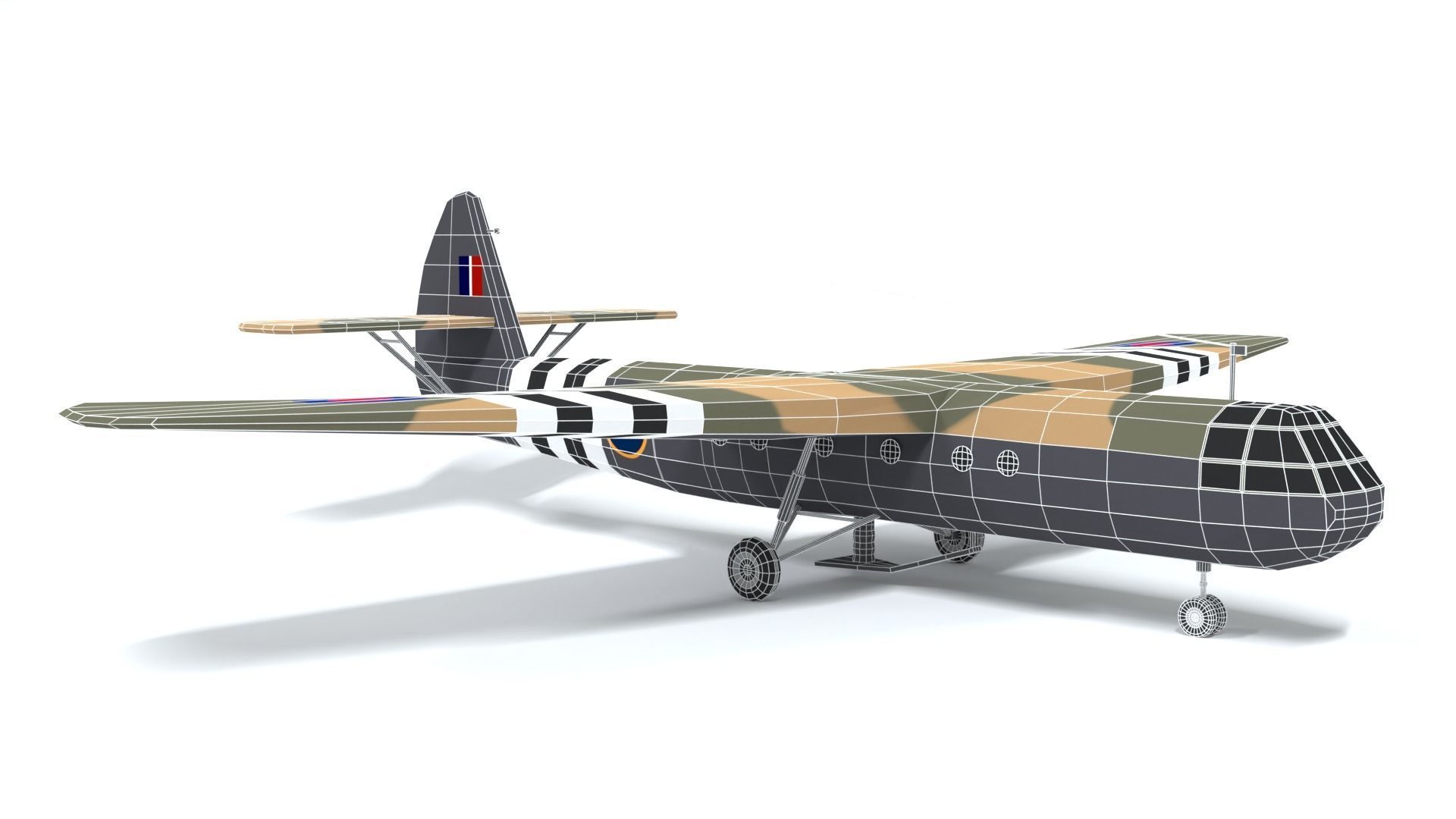 Airspeed AS 51 Horsa WWII Airplane Low-poly 3D model_16