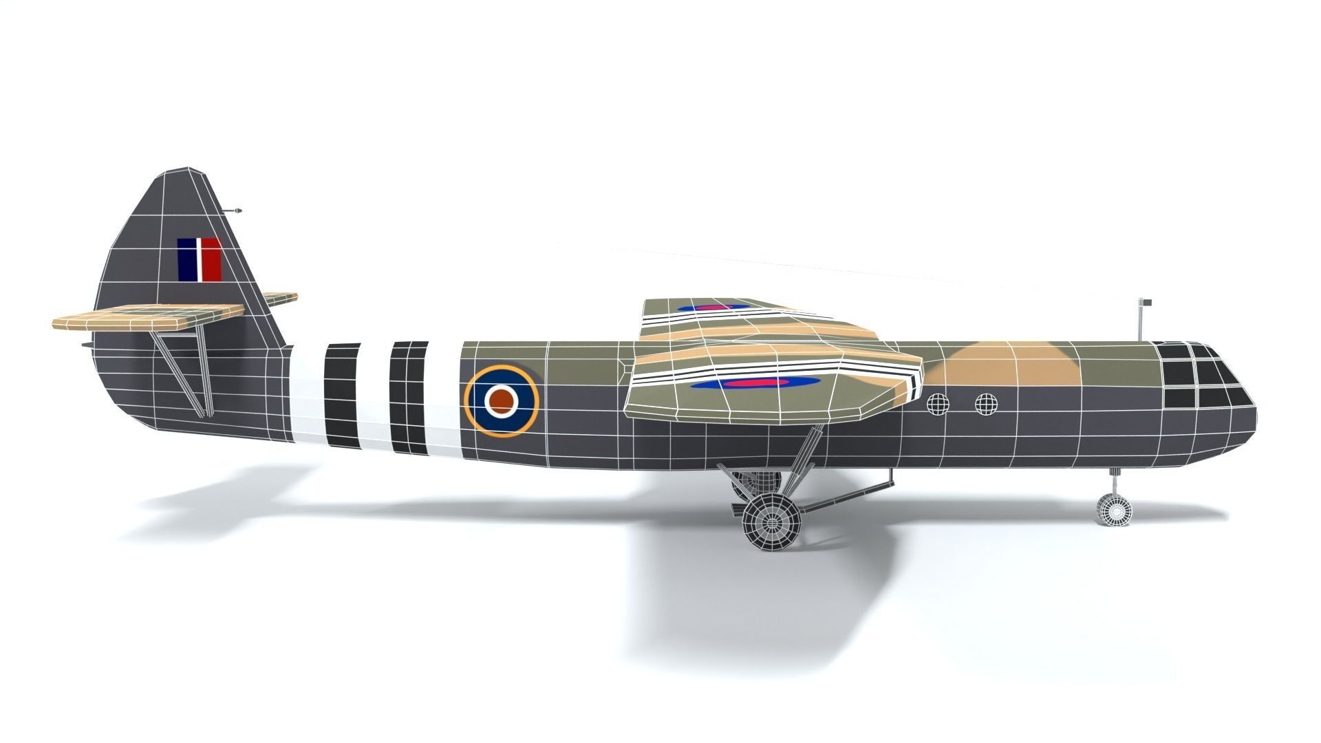 Airspeed AS 51 Horsa WWII Airplane Low-poly 3D model_15