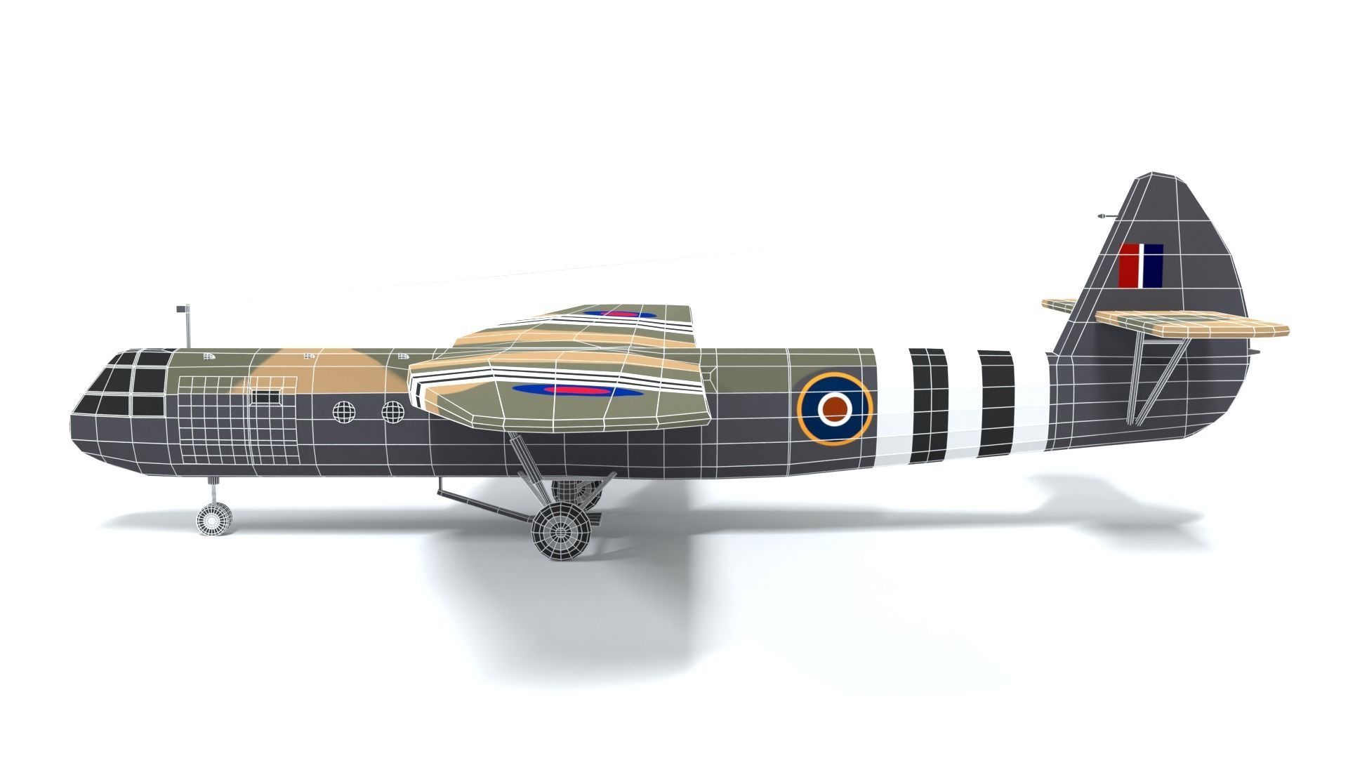 Airspeed AS 51 Horsa WWII Airplane Low-poly 3D model_11