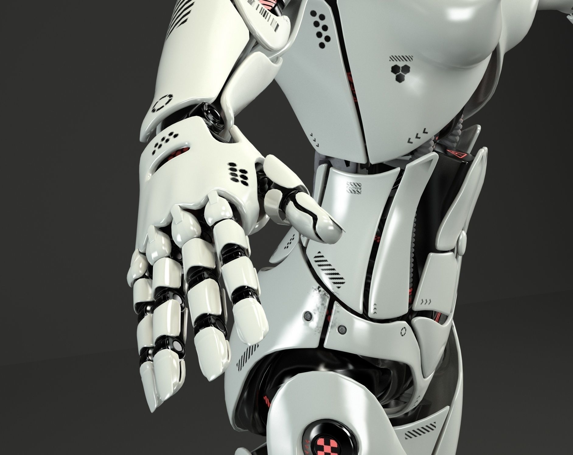 Robotic girl 3D model 3D model_5