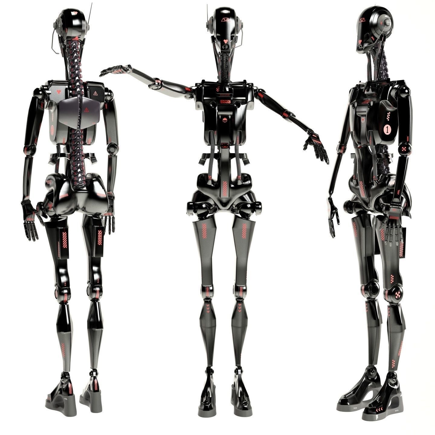 Robotic girl 3D model 3D model_6